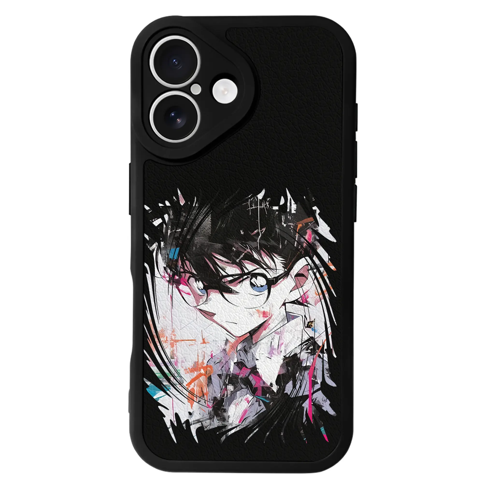 名探偵コナン グッズ 江戸川 コナン - IPhone 16シリーズ対応 ・ シリコンスマホケース ・ レザー調 ・ 高精度フィット ・ 耐衝撃 ・ ワイヤレス充電対応 ・ 精密カット